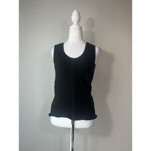 Cache Women’s Black Sleeveless Scrunch‎ Tie Long Tank Top Size Medium A7
